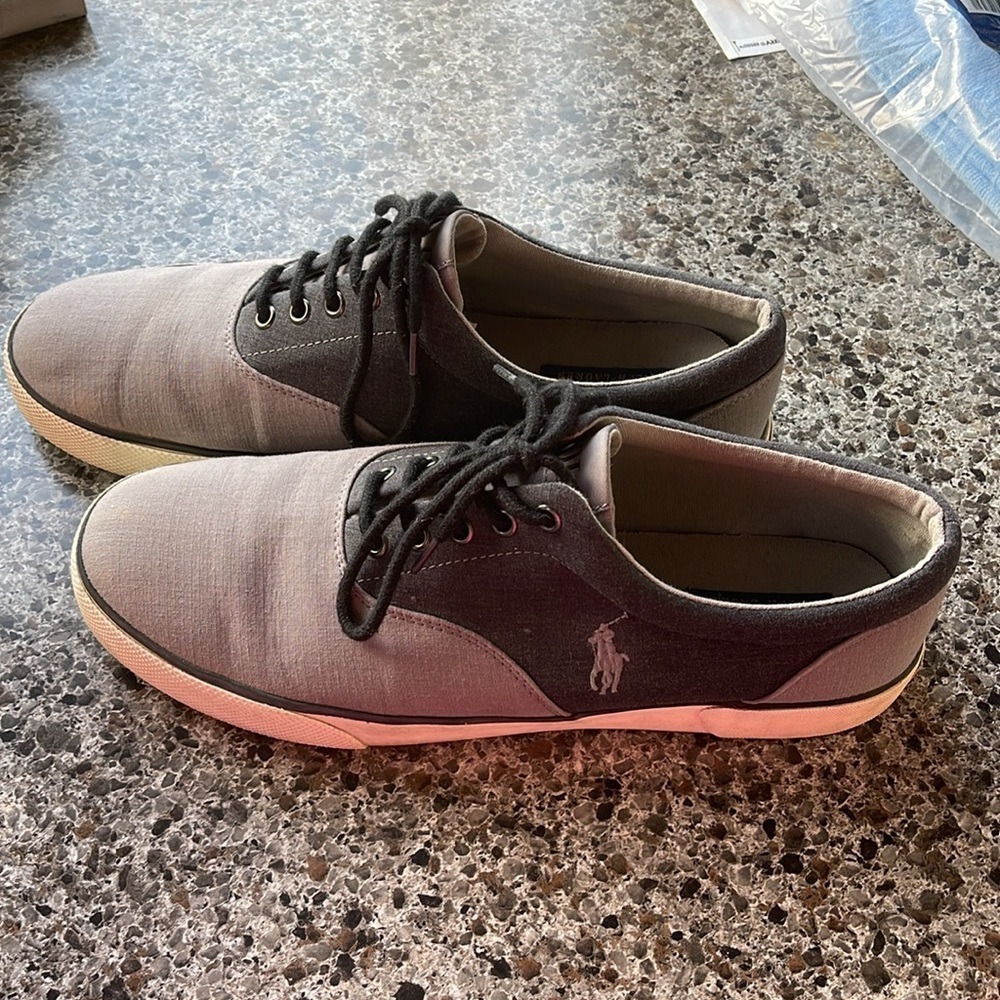 Polo Ralph Lauren Shoes men’s size 12D two-tone gray with Polo pony emblem .